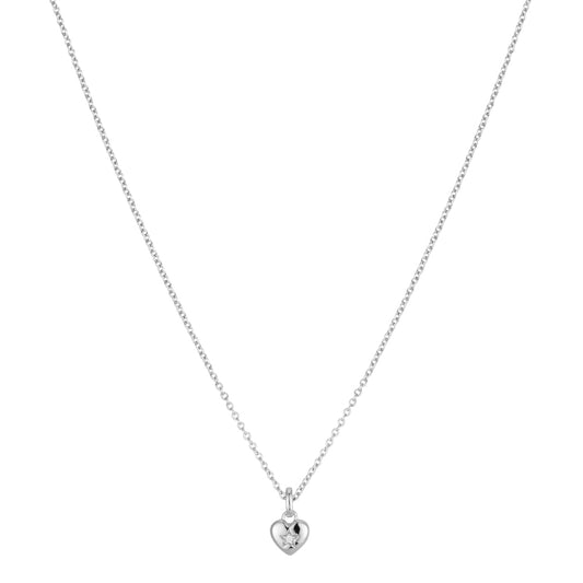 Argento Kids Silver Heart Star Crystal Necklace