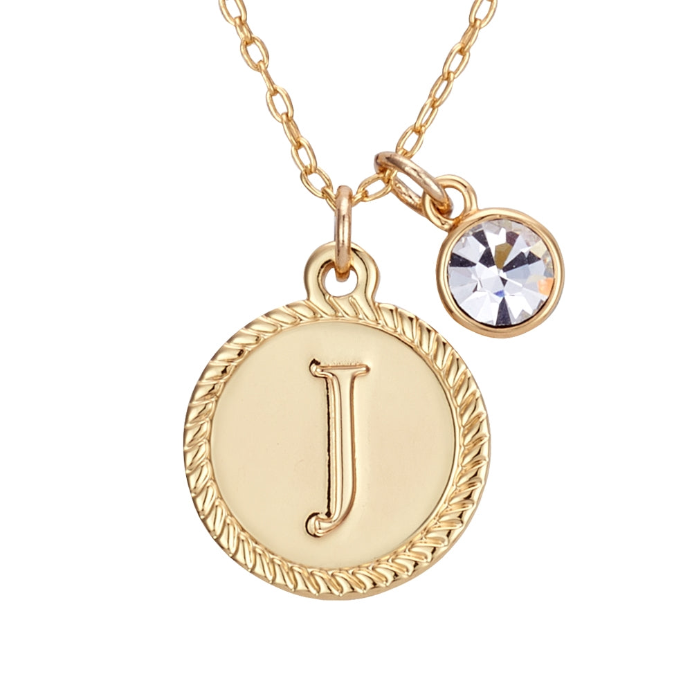 Karma Gold Letter J Coin Necklace