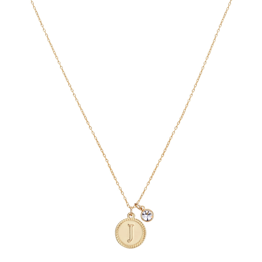 Karma Gold Letter J Coin Necklace