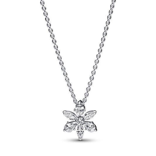 Pandora Silver Sparkling Flower Necklace