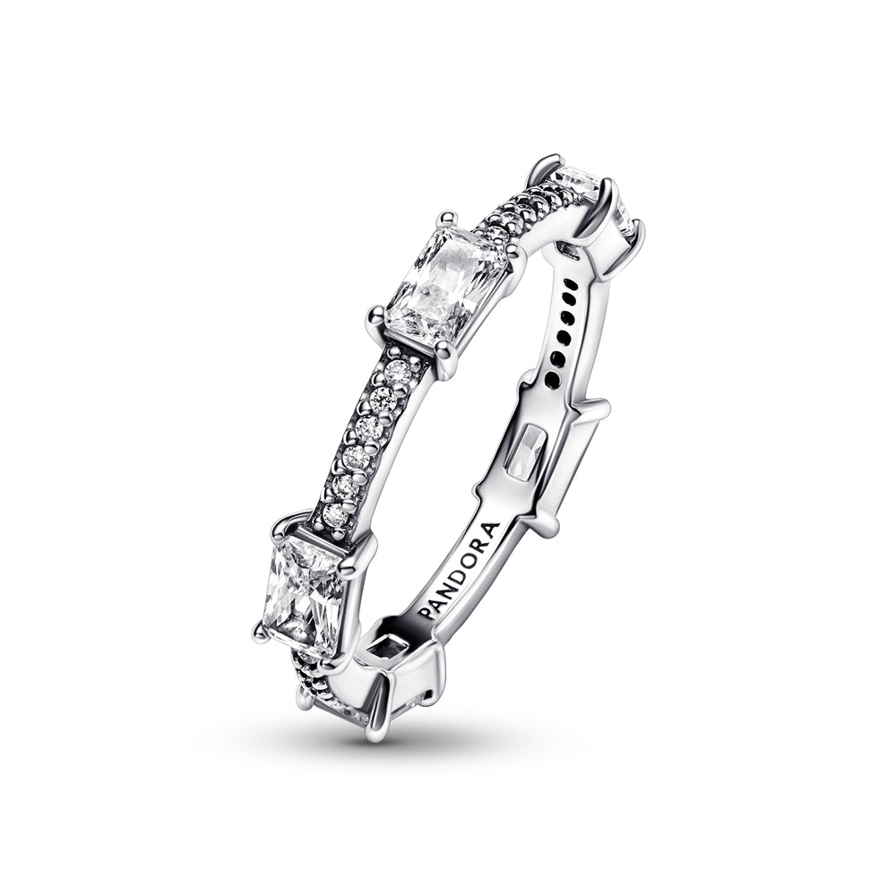 Pandora Rectangular Bars Sparkling Ring