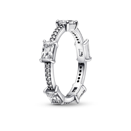 Pandora Rectangular Bars Sparkling Ring