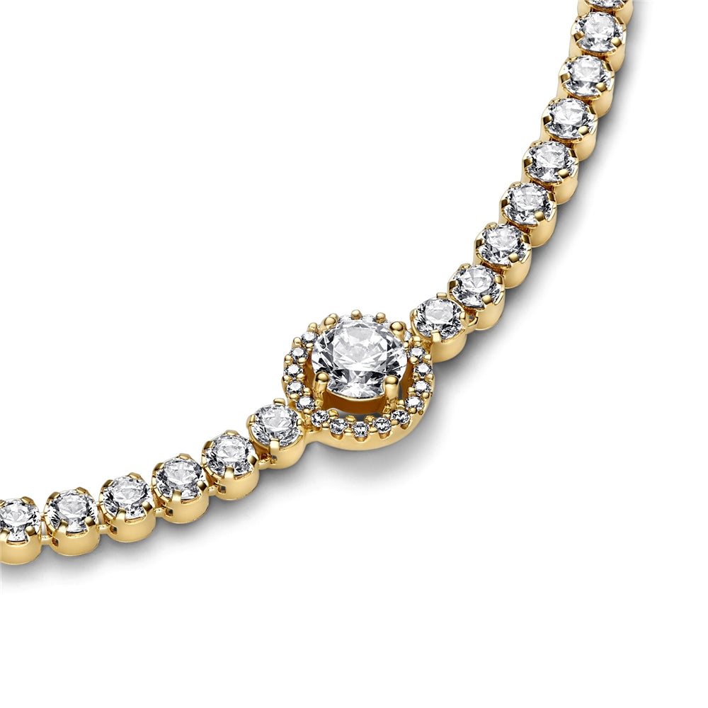 Pandora Gold Sparkling Halo Tennis Bracelet