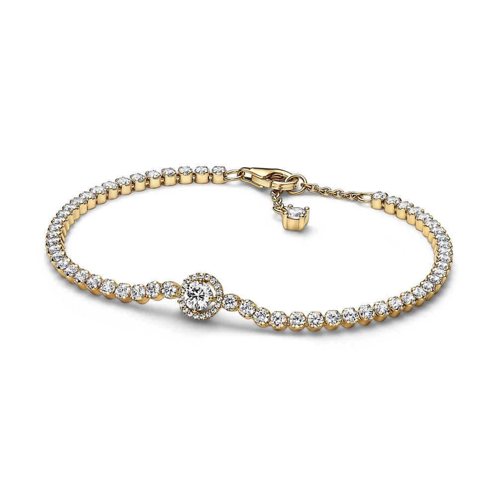 Pandora Gold Sparkling Halo Tennis Bracelet
