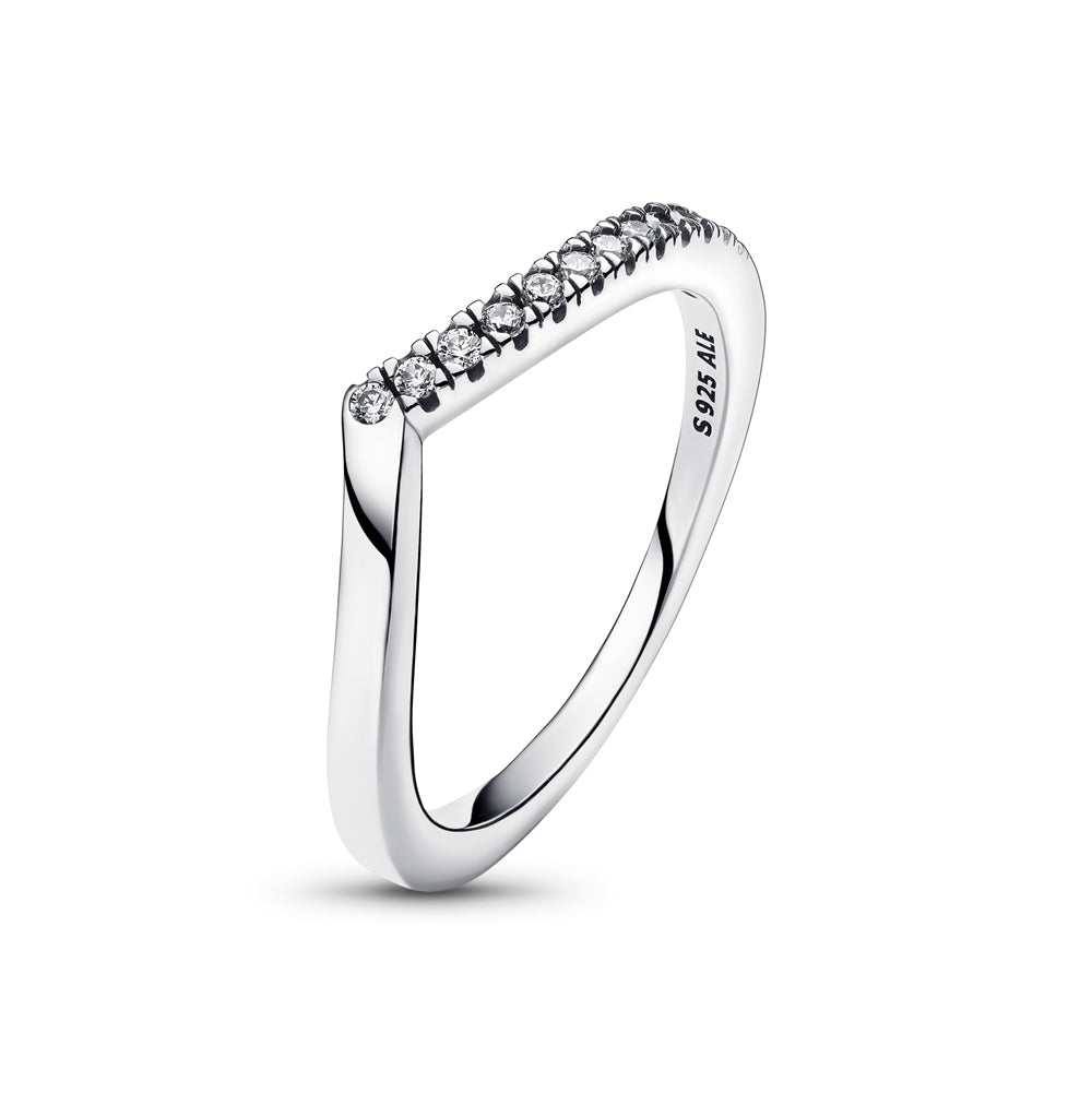 Pandora Silver Wish Half Sparkling Ring