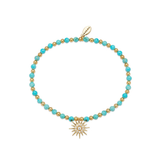Karma Gold Turquoise Sun Stretch Bracelet