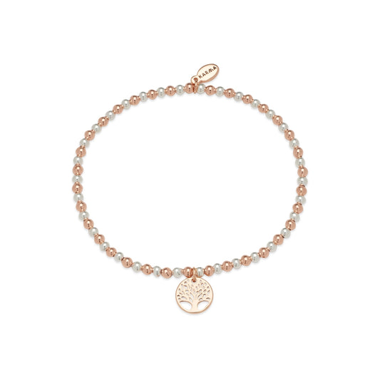 Karma Rose Gold Tree Of Life Stretch Bracelet