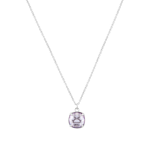 Vivienne Westwood Silver Lavender Crystal Polina Neckalce