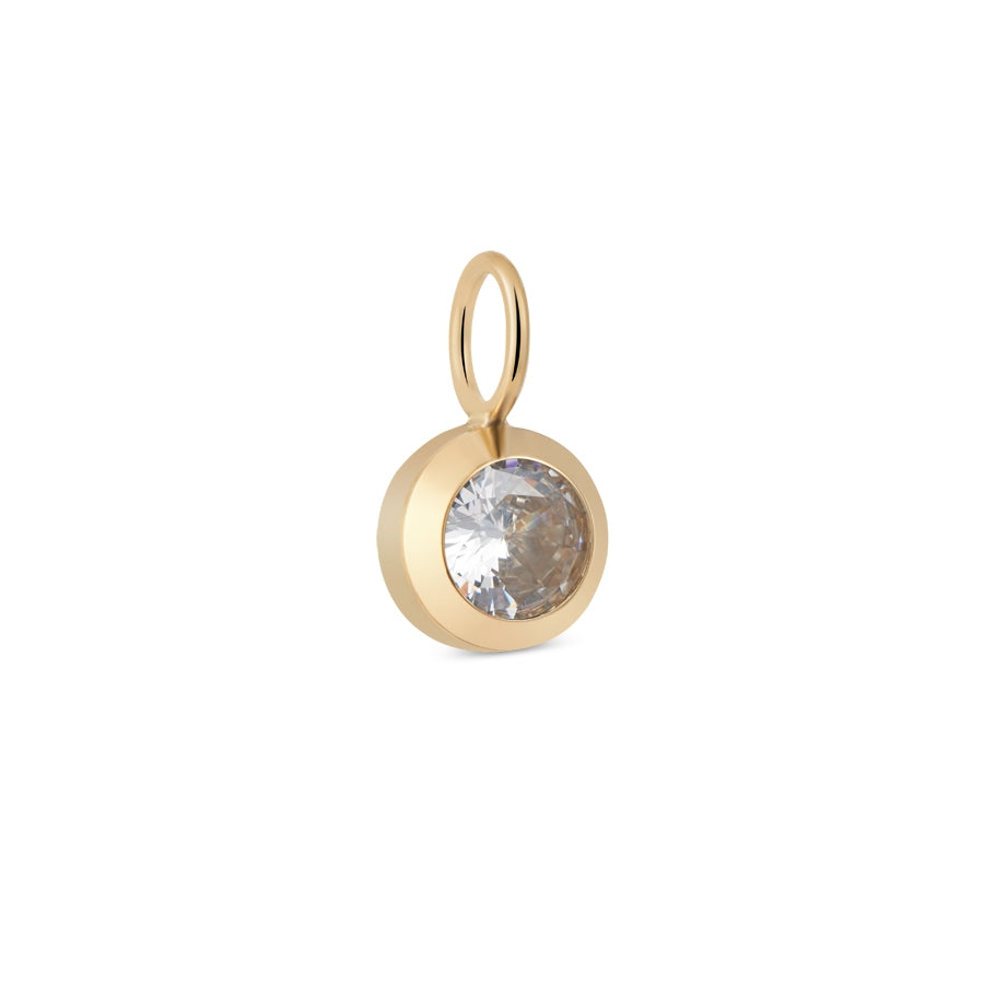 Over & Over Gold April Birthstone Charm