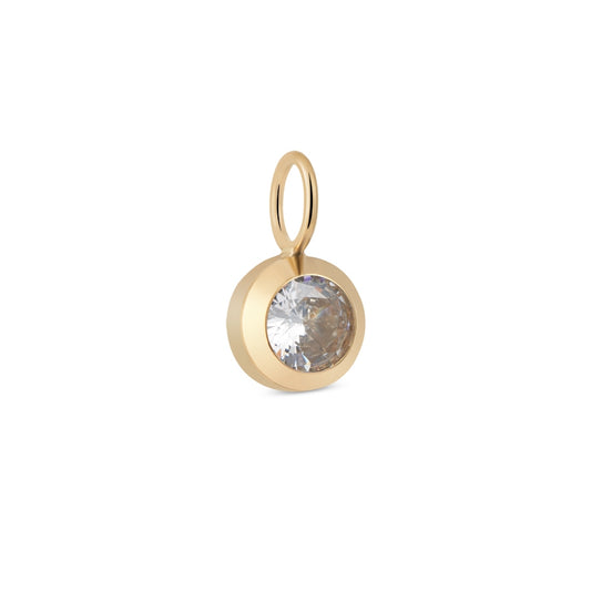 Over & Over Gold April Birthstone Charm