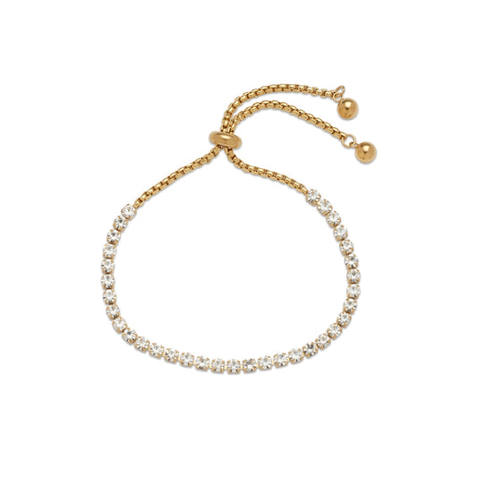 Over & Over Gold Crystal Pull Bracelet