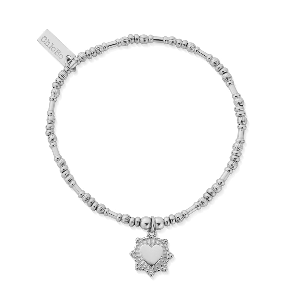 ChloBo Silver Raised Heart Bracelet