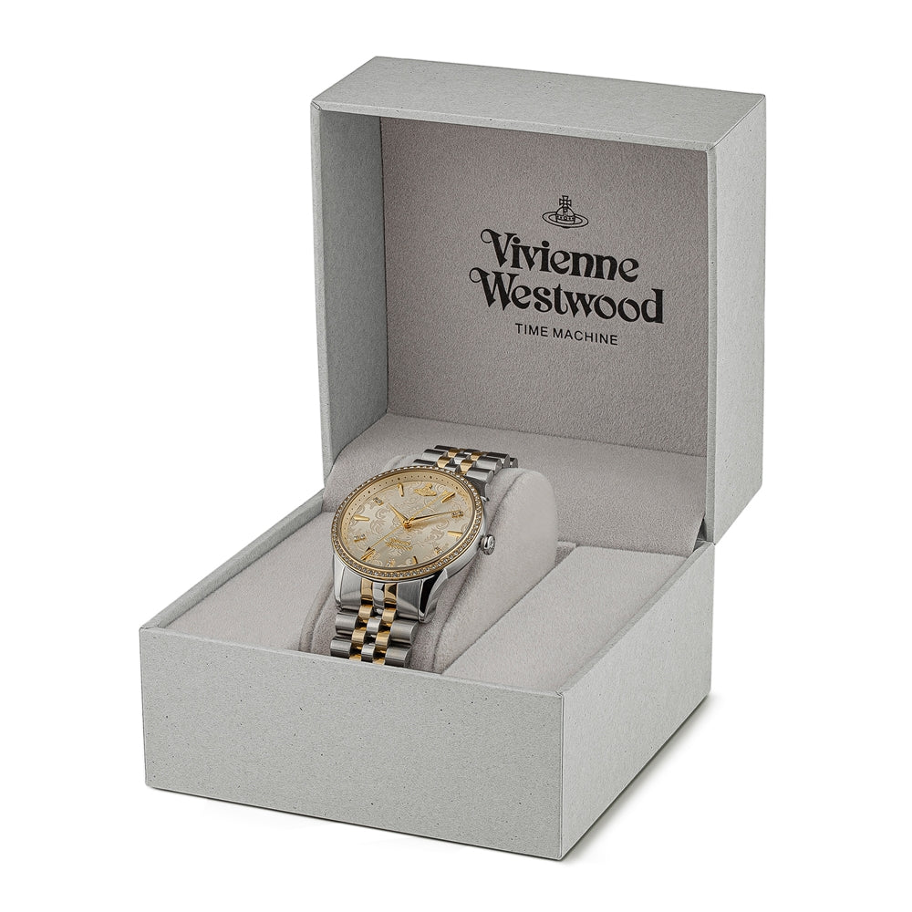Vivienne Westwood Gold + Silver Crystal Wallace Watch