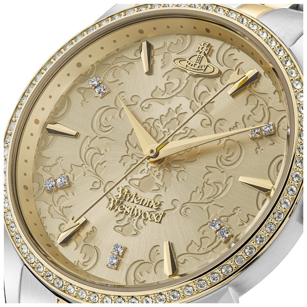 Vivienne Westwood Gold + Silver Crystal Wallace Watch