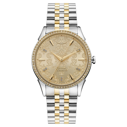 Vivienne Westwood Gold + Silver Crystal Wallace Watch