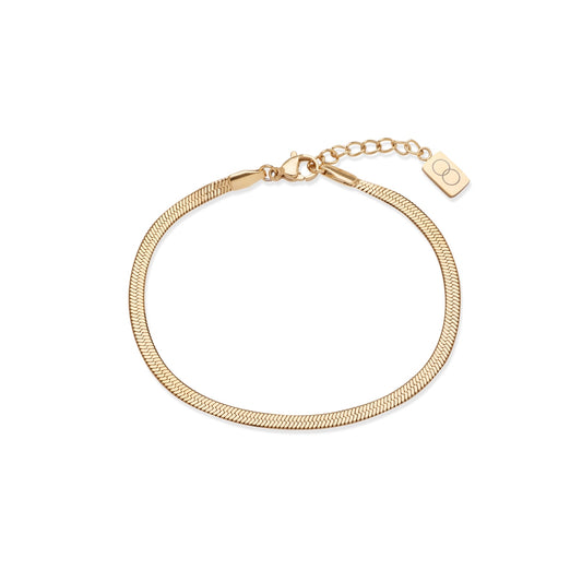 Over & Over Gold Steel Flat Snake Bracelet