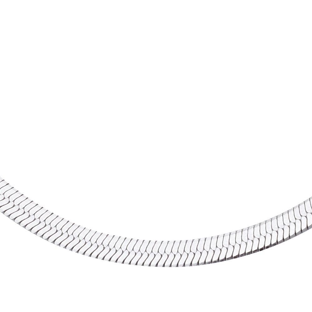 Over & Over Silver Steel Flat Snake Necklace