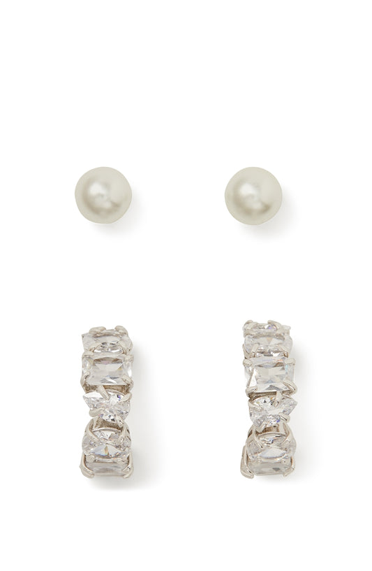 Kate Spade New York Silver Pearl Earrings Set