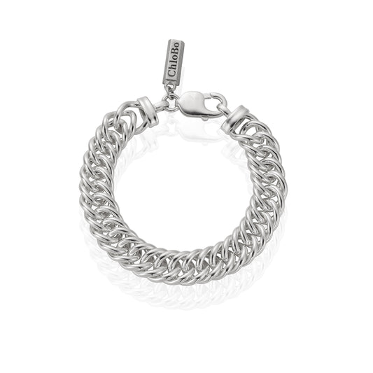 ChloBo Silver Luxe Double Curb Bracelet