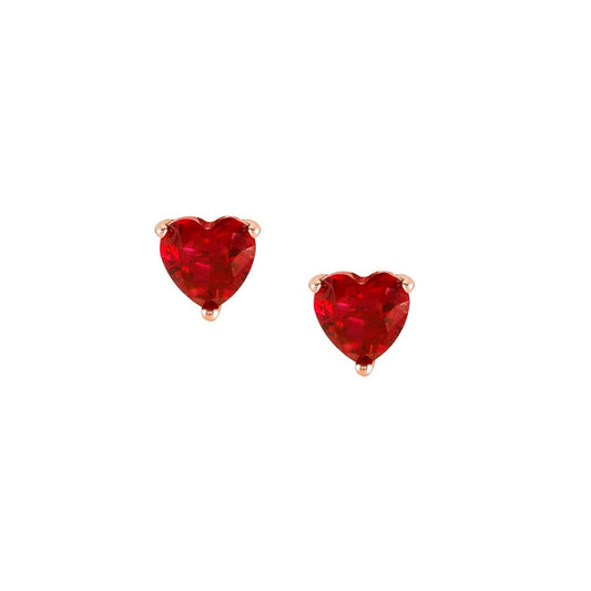 Nomination Sweetrock Rose Gold + Red Heart Earrings