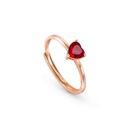 Nomination Sweetrock Rose Gold + Red Heart Adjustable Ring