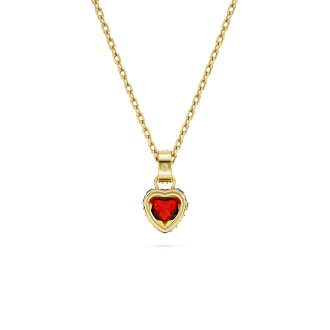 Swarovski Stilla Gold + Red Heart Necklace
