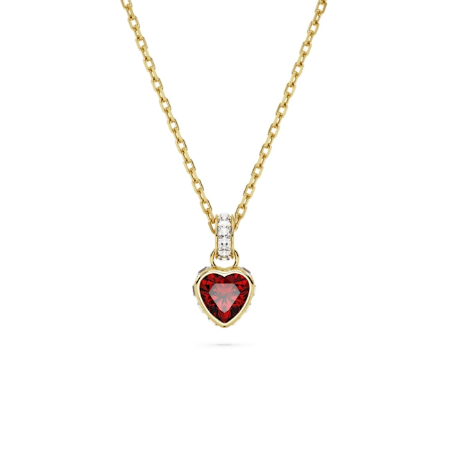 Swarovski Stilla Gold + Red Heart Necklace