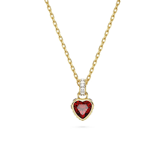 Swarovski Stilla Gold + Red Heart Necklace