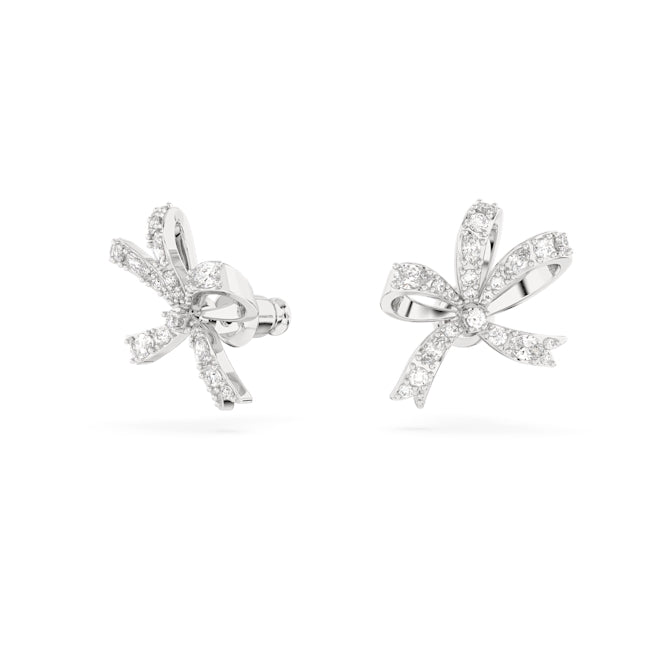 Swarovski Volta Silver Bow Stud Earrings