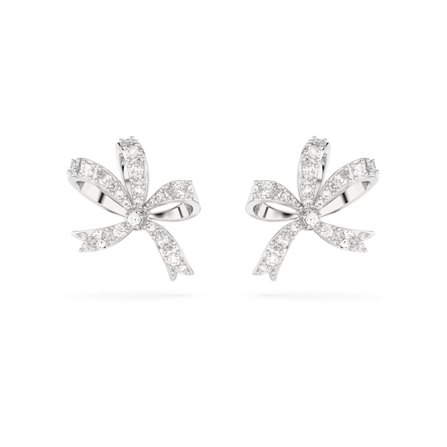 Swarovski Volta Silver Bow Stud Earrings