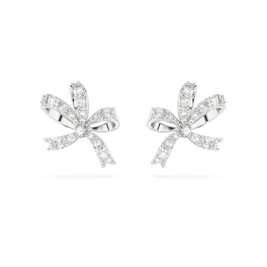 Swarovski Volta Silver Bow Stud Earrings