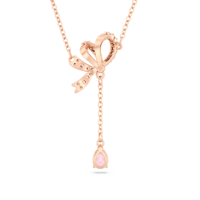 Swarovski Volta Rose Gold Crystal Bow Y Necklace