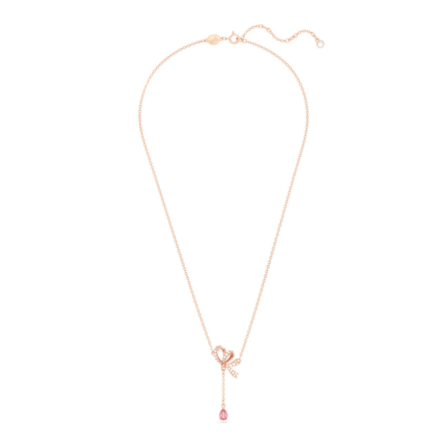 Swarovski Volta Rose Gold Crystal Bow Y Necklace