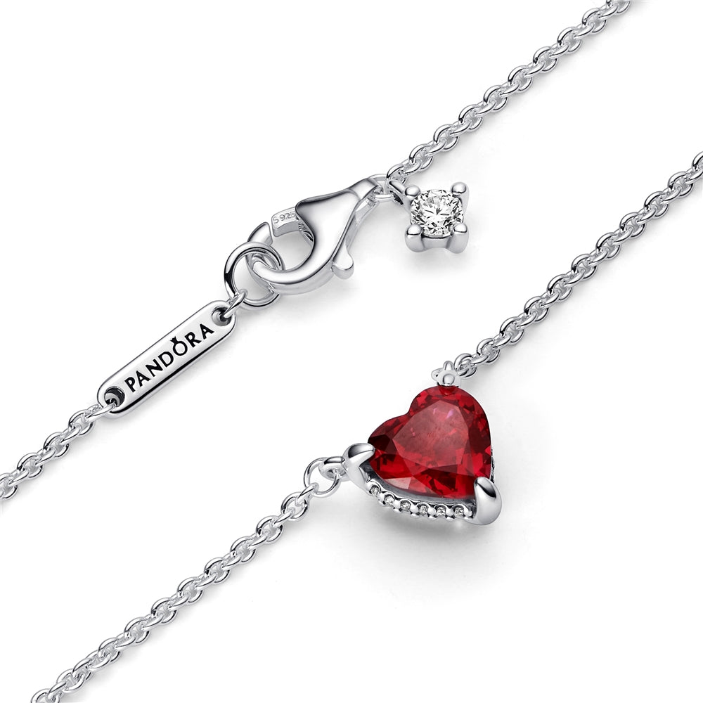 Pandora Sparkling Red Heart Halo Necklace