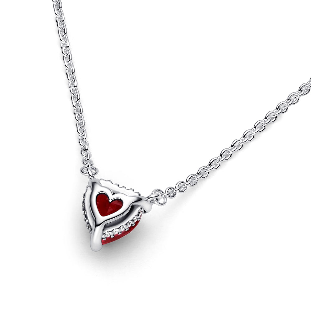Pandora Sparkling Red Heart Halo Necklace