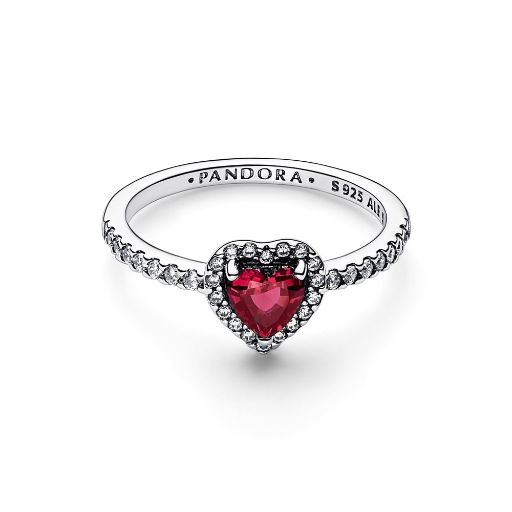 Pandora Sparkling Red Elevated Heart Ring