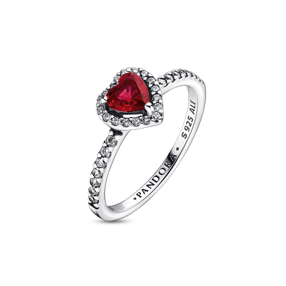Pandora Sparkling Red Elevated Heart Ring