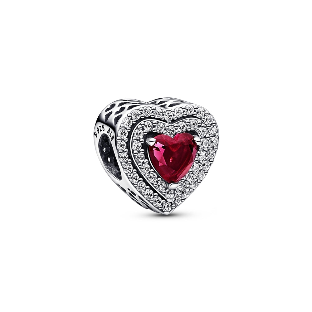 Pandora Sparkling Red Levelled Heart Charm