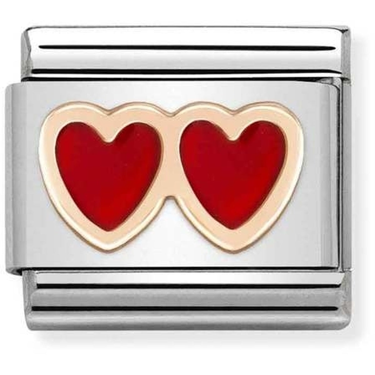 Nomination Red Double Heart Charm