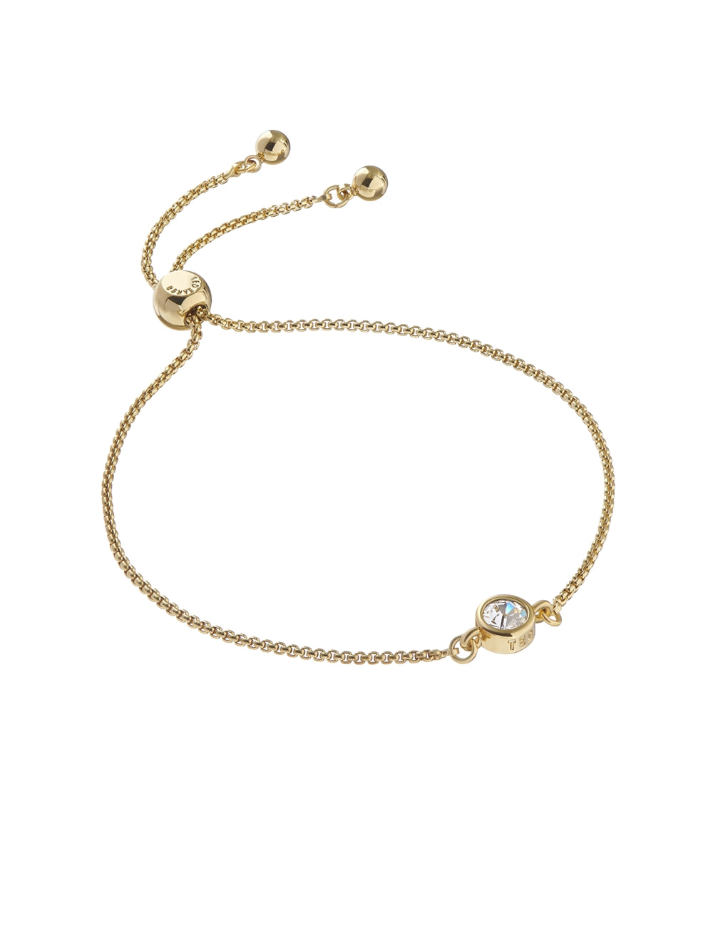 Ted Baker Gold Crystal Pull Chain Bracelet