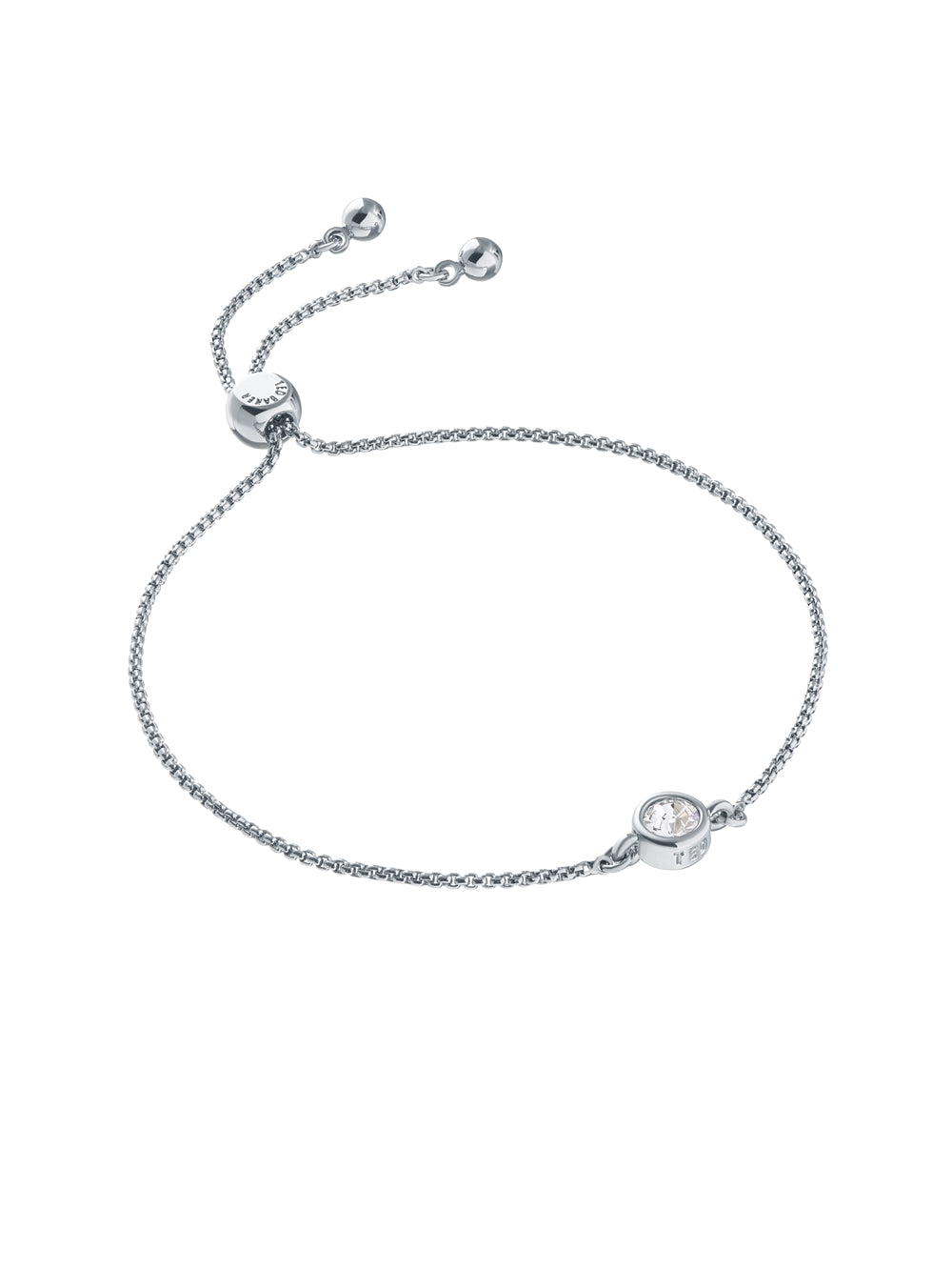 Ted Baker Silver Crystal Pull Chain Bracelet