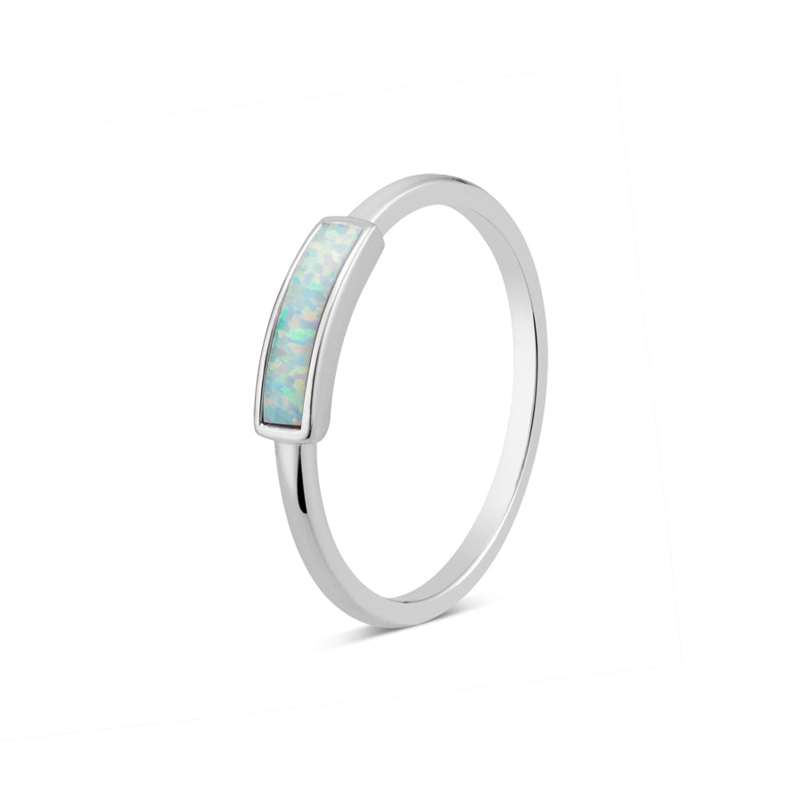 Argento Silver Rectangle Opal Ring