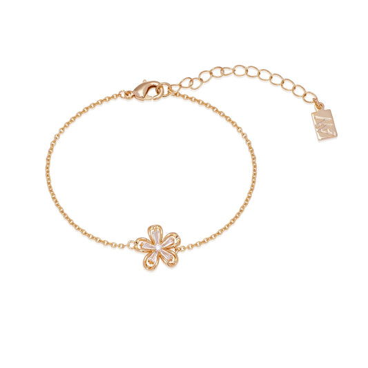 August Woods Gold Floral Crystal Bracelet