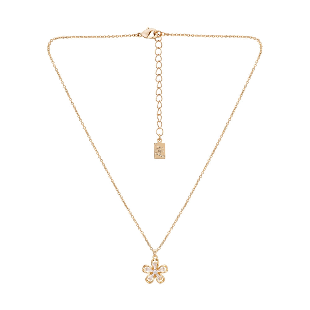 August Woods Gold Floral Crystal Necklace