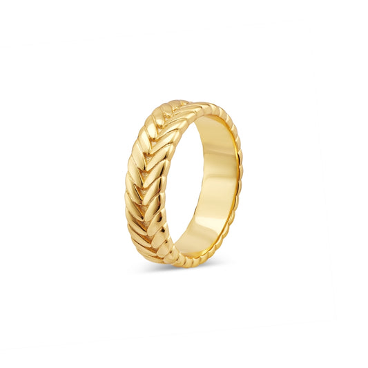 Argento Gold Chunky Plait Ring