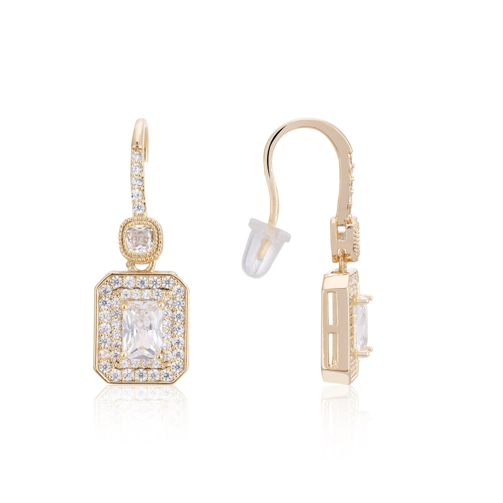 August Woods Gold Crystal Deco Drop Sparkle Earrings