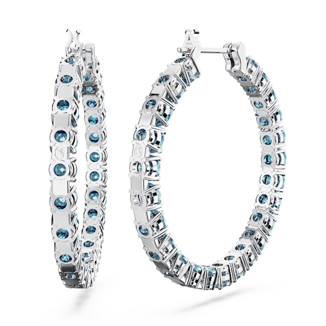 Swarovski Matrix Blue Hoop Earrings