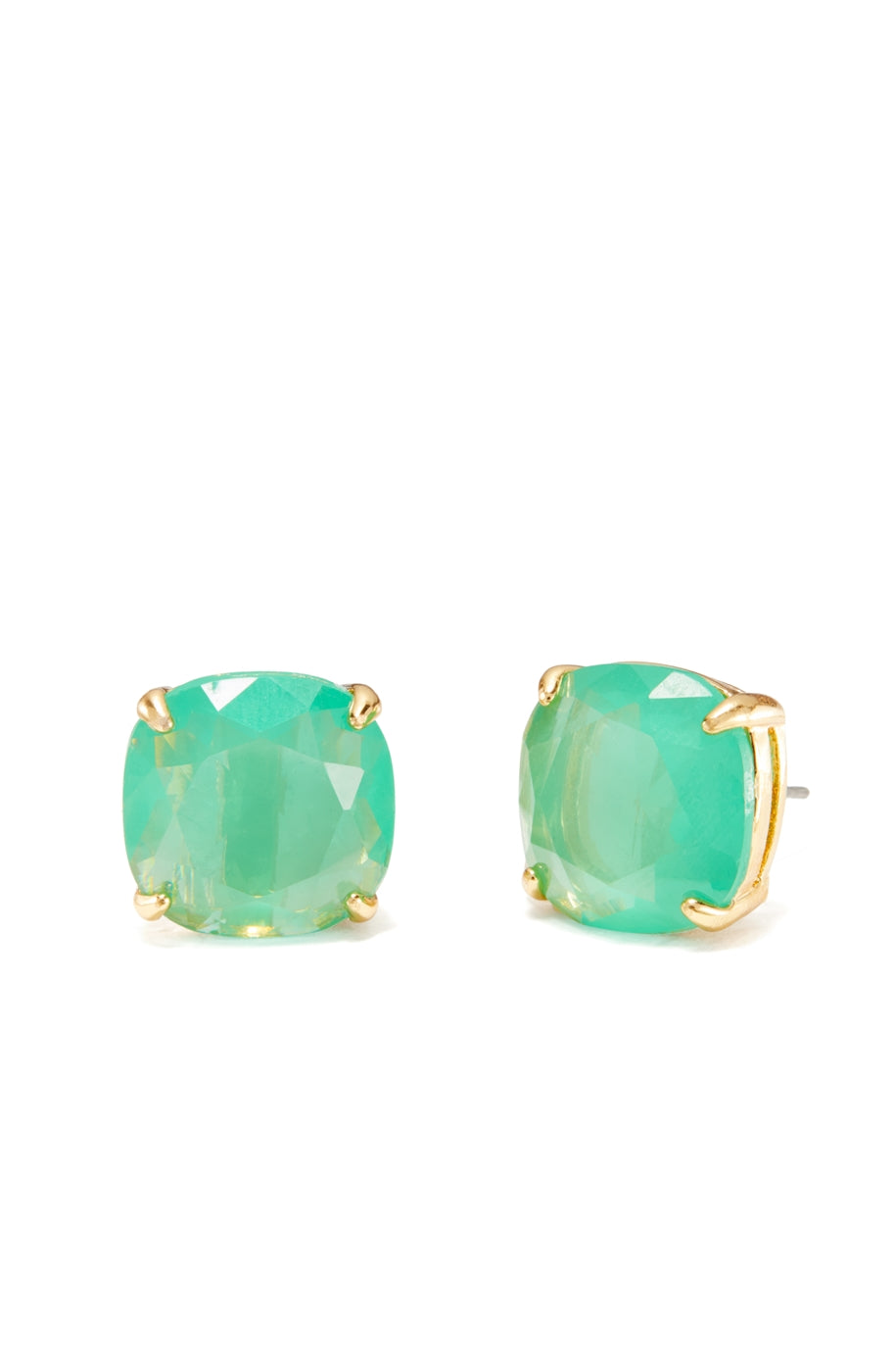 Kate Spade New York Gold Small Green Square Earrings 
