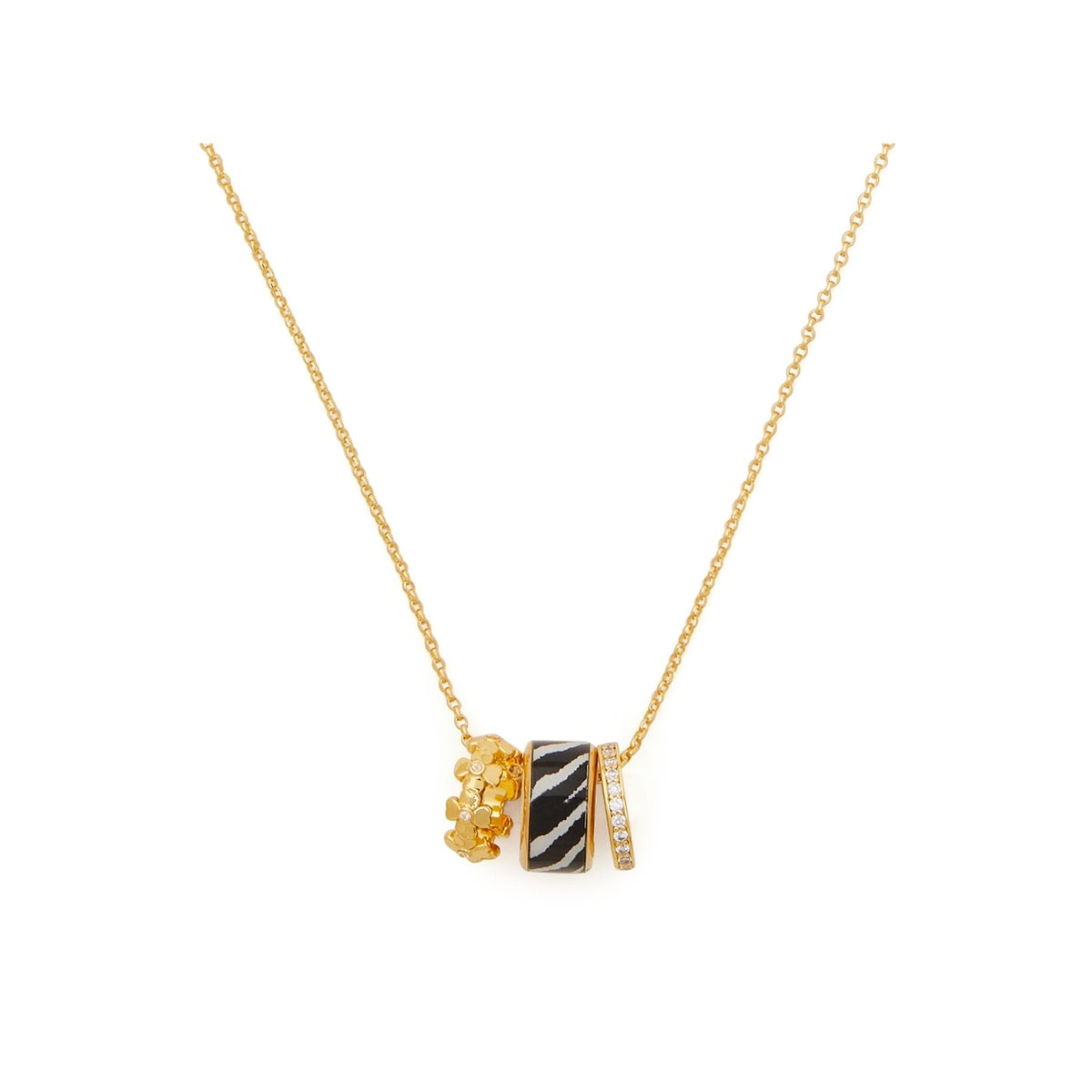 Kate Spade New York Gold Zebra Trio Rings Necklace