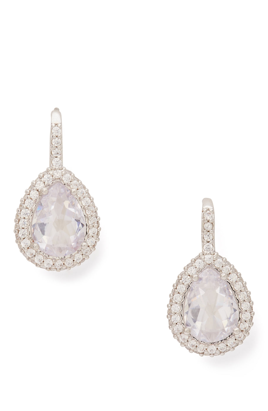 Kate Spade New York Silver Teardrop Halo Drop Earrings